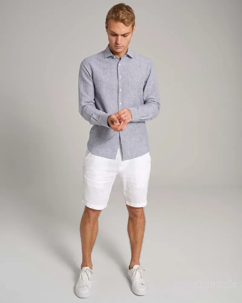 BS Alonso Casual Slim Fit Skjorta - Blue/White - Bild 3