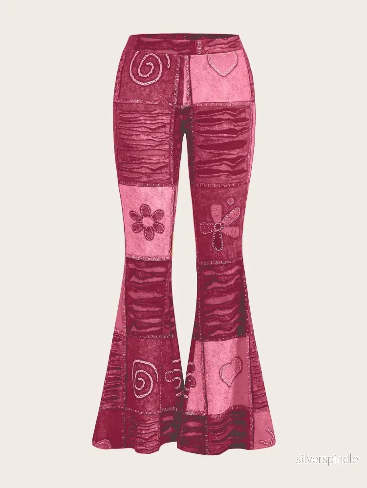 Emma | Kreativ Bootcut-byxa med Abstrakt Mönster Emma | Kreativ Bootcut-byxa med Abstrakt Mönster