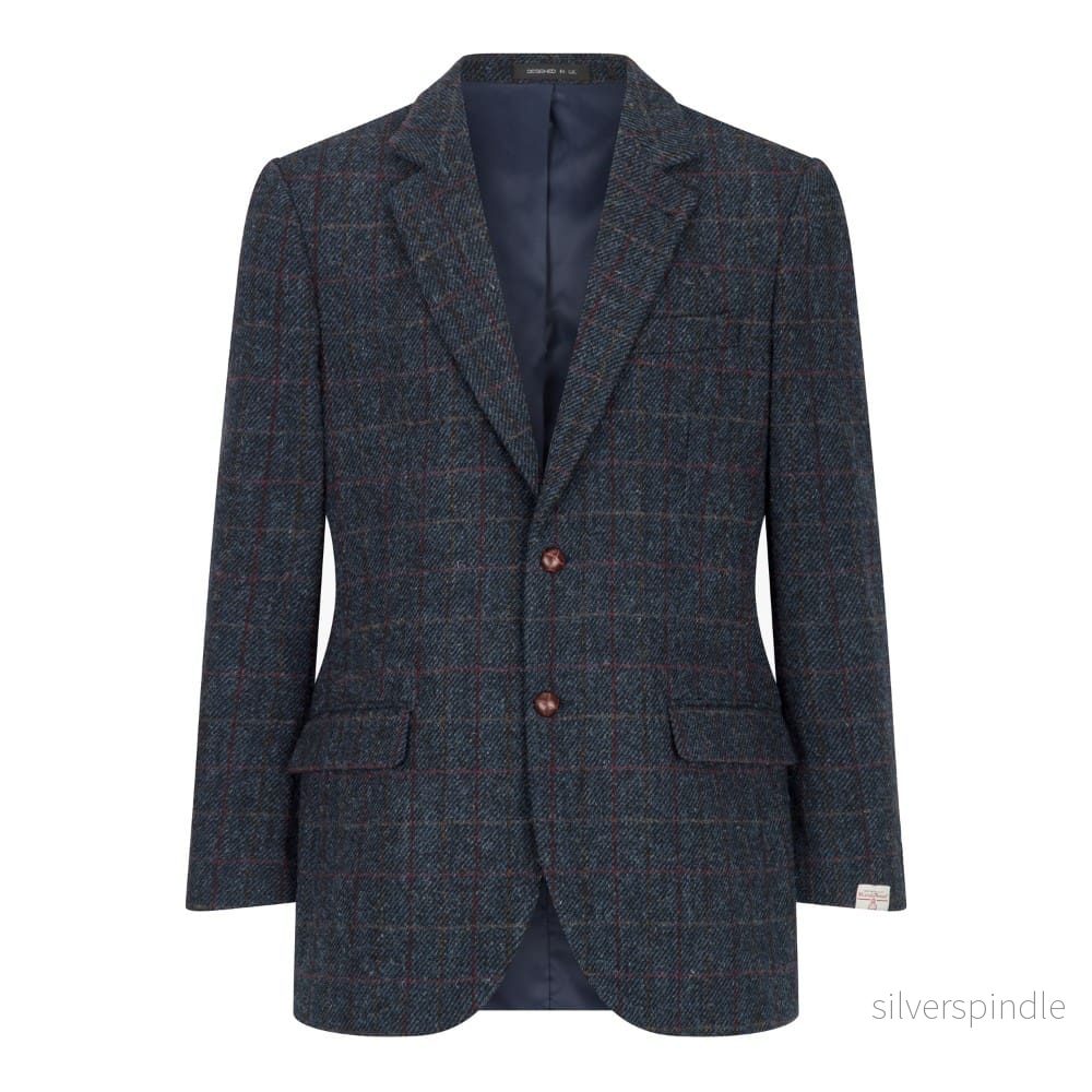 Walker & Hawkes Blakemore Royal Blue - Harris Tweed kavaj - Bild 3