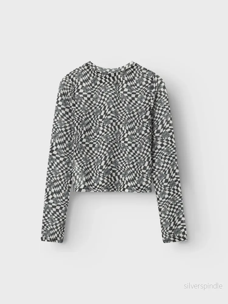 Mesh topp - tröja i mönstrad mesh - Bild 2