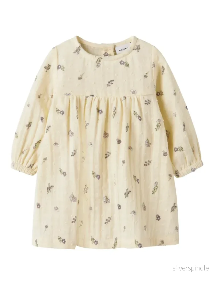 Blommig Baby Klänning Muslin Blommig Baby Klänning Muslin