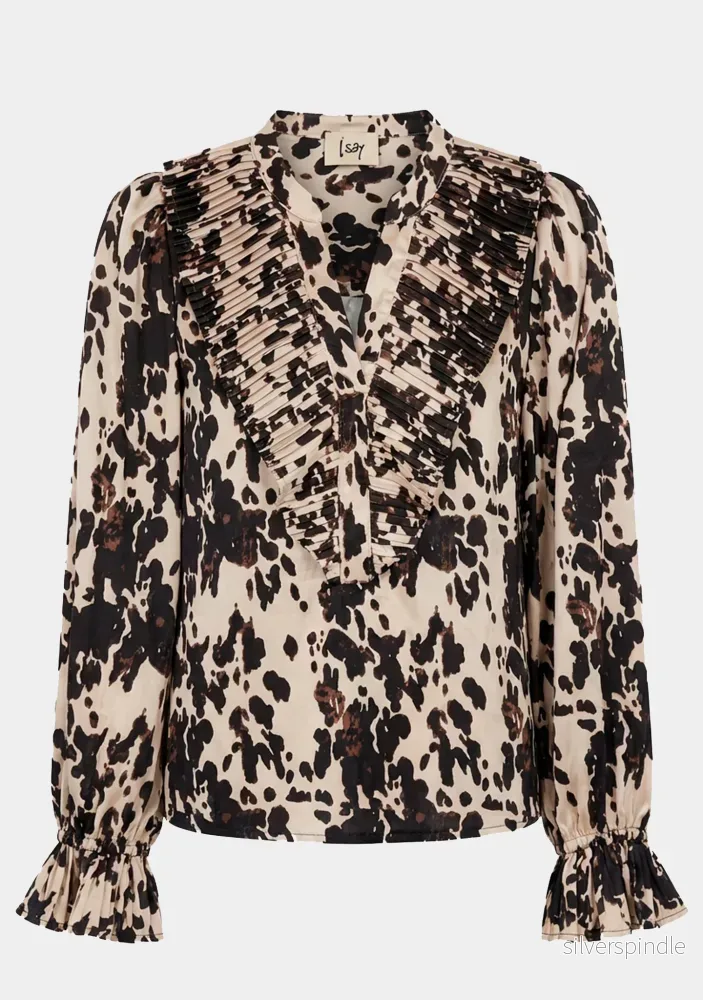 Melba Pleat Blouse - Earth Print - Bild 3