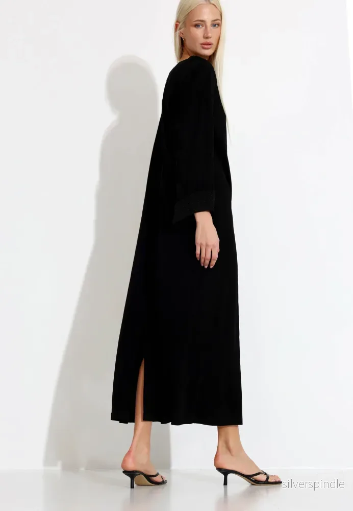 LÅNGKLÄNNING COLLAR SHIMMER – Svart LÅNGKLÄNNING COLLAR SHIMMER – Svart