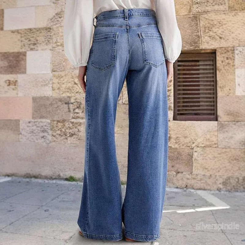 Emma | Vintage Hög Midja Vida Ben Jeans - Bild 3