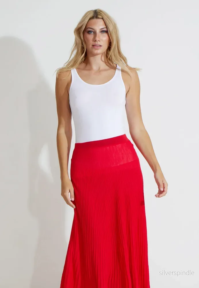 KNITTED SKIRT - Röd - Bild 3