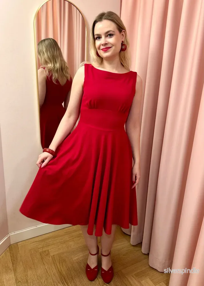 Ruby swingklänning ärmlös - röd - Bild 2