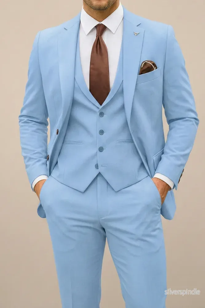 Elegant Tredelad Kostym Herr med Slim Fit Design | Perfekt för Bröllop och Festliga Evenemang Elegant Tredelad Kostym Herr med Slim Fit Design | Perfekt för Bröllop och Festliga Evenemang