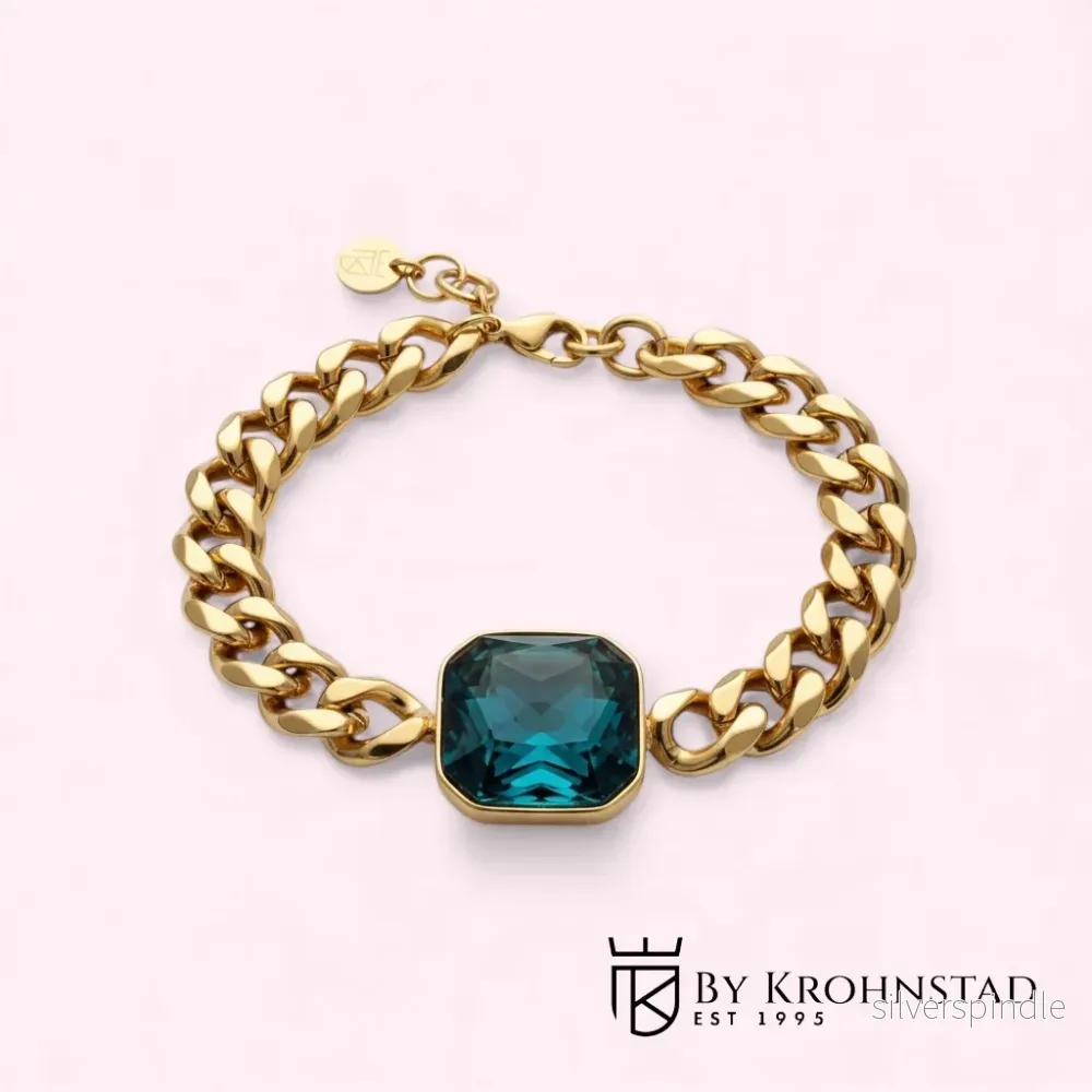 Emerald chain bracelet