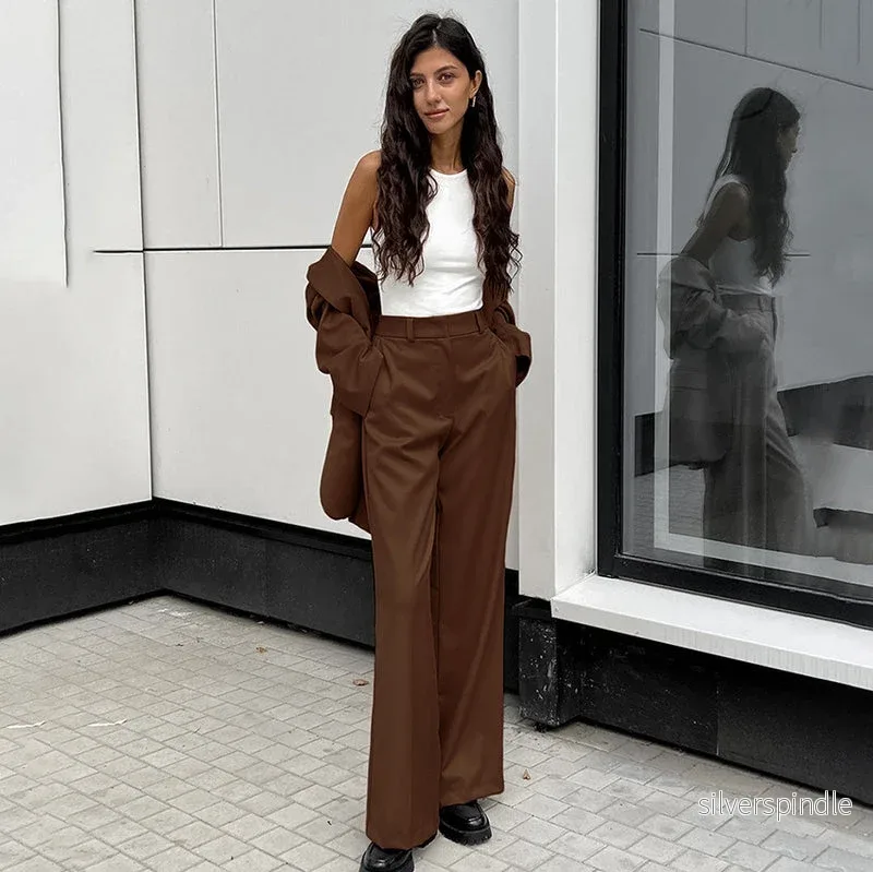 Mia | Elegant Vår Kavaj och Vida Byxor för Kvinnor - Bild 3