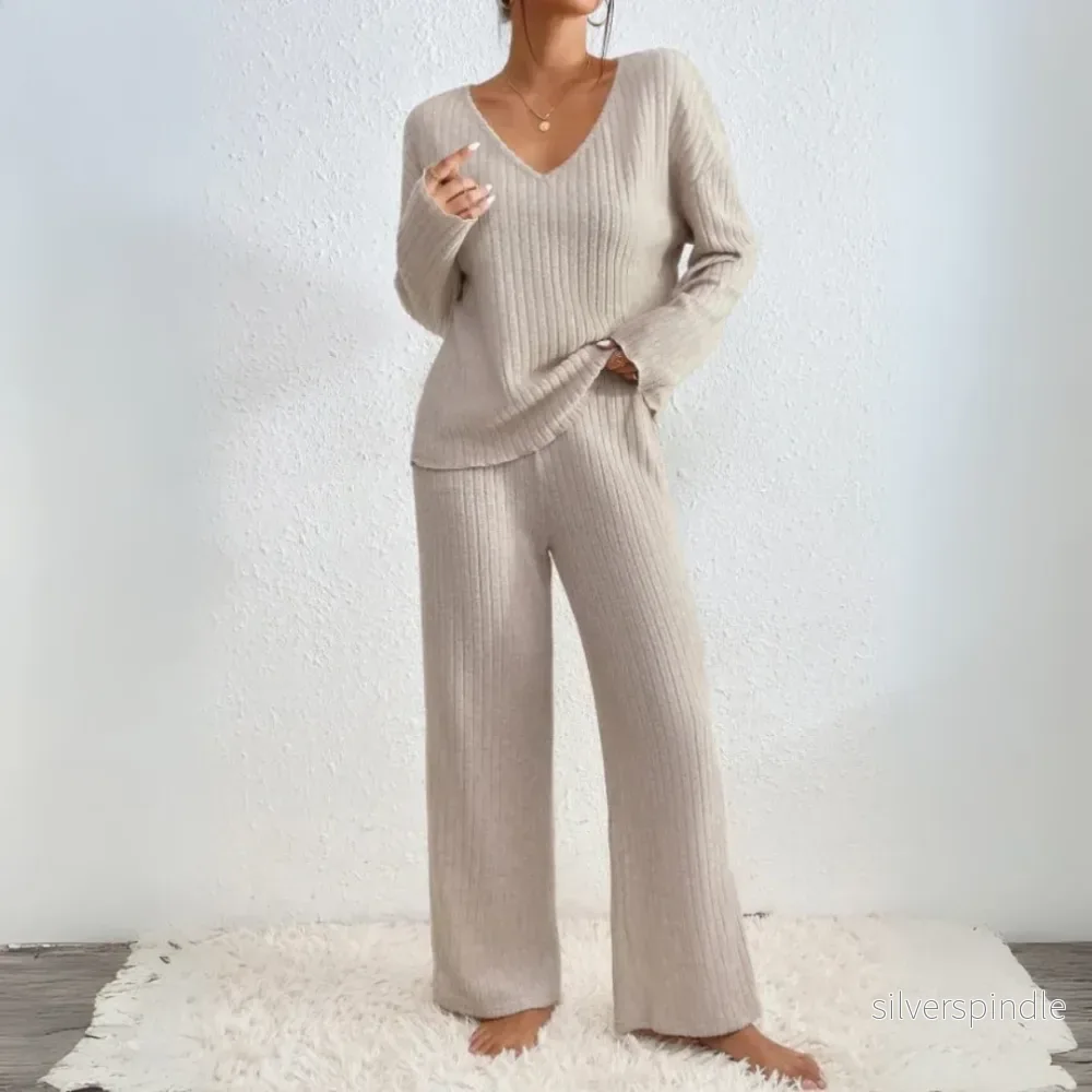 Sophie | Elegant V-Neck Loungewear Set För Damer