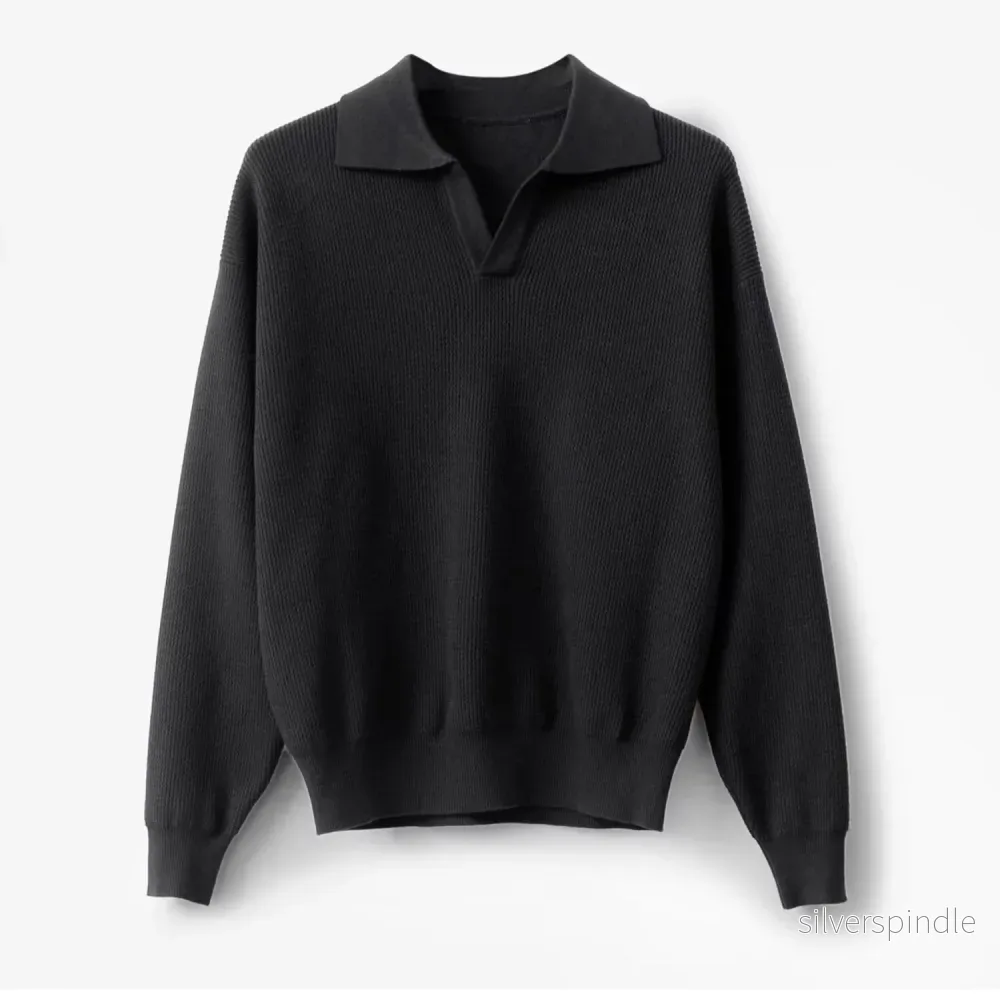 Ethan | Slim Fit Enfärgad Herr Tröja Med Långa Ärmar - Bild 2
