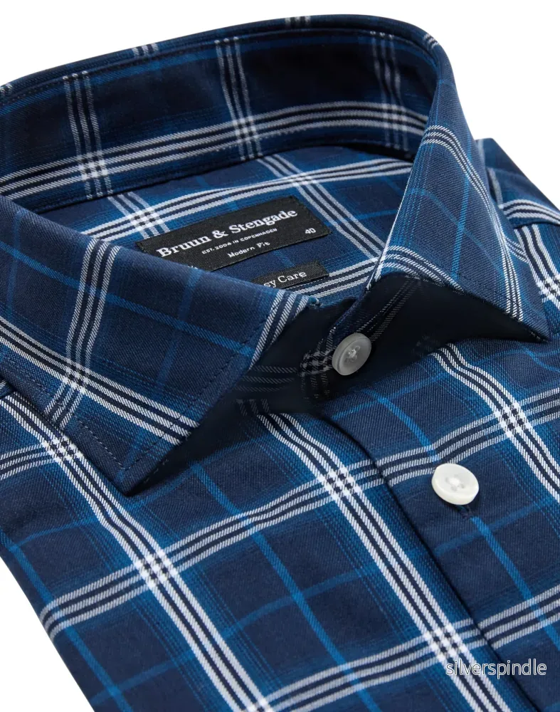 BS Haseeb Modern Fit Skjorta - Dark Blue - Bild 2