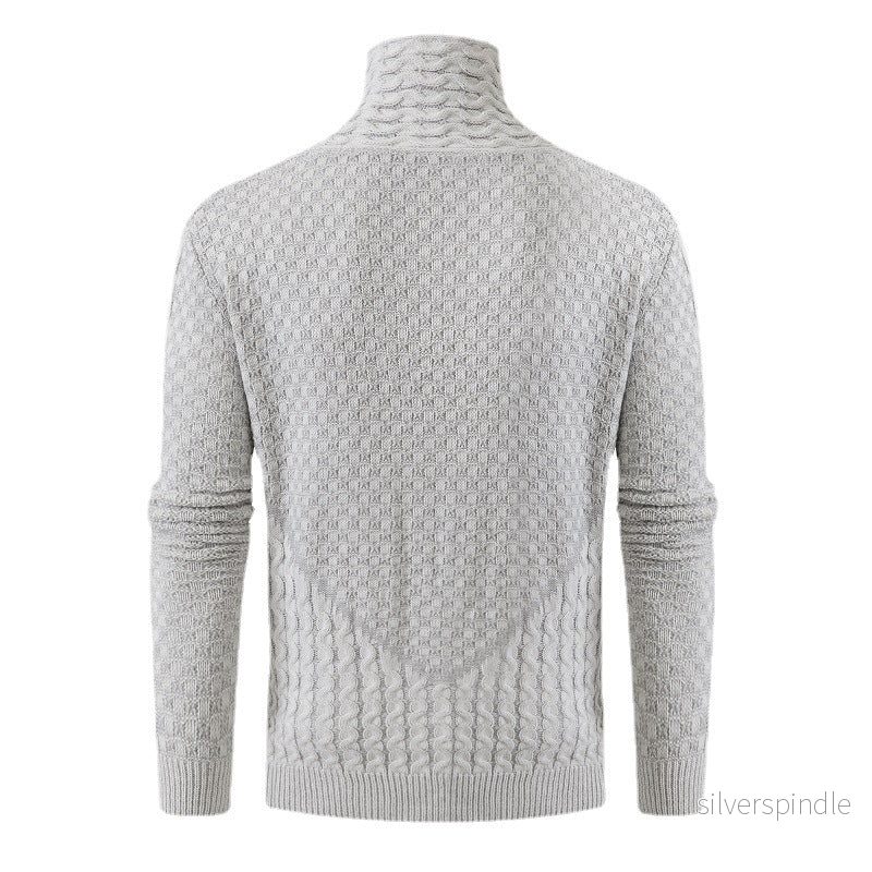 Ethan | Stickad Vintertröja med Halv Polokrage och Långa Ärmar - Bild 3