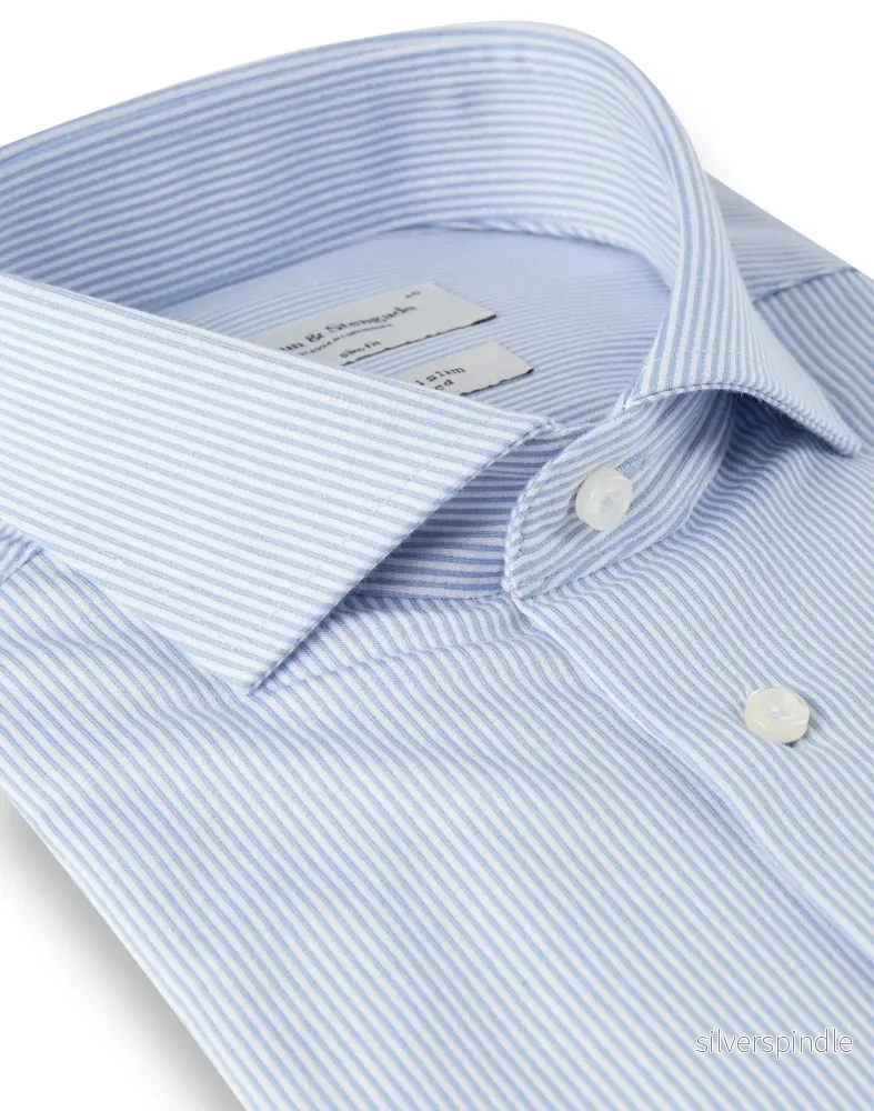 BS Katla Slim Fit Skjorta - Light Blue/White - Bild 2