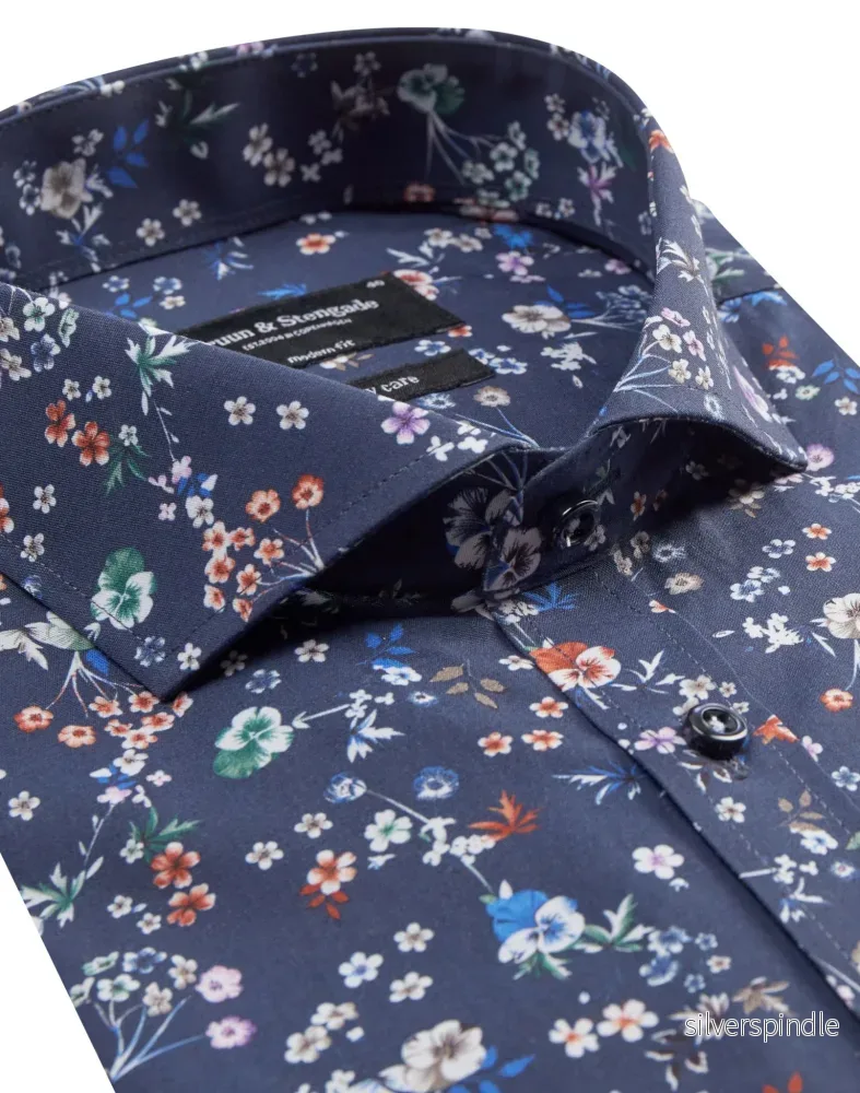 BS Sporar Modern Fit Skjorta - Navy - Bild 2