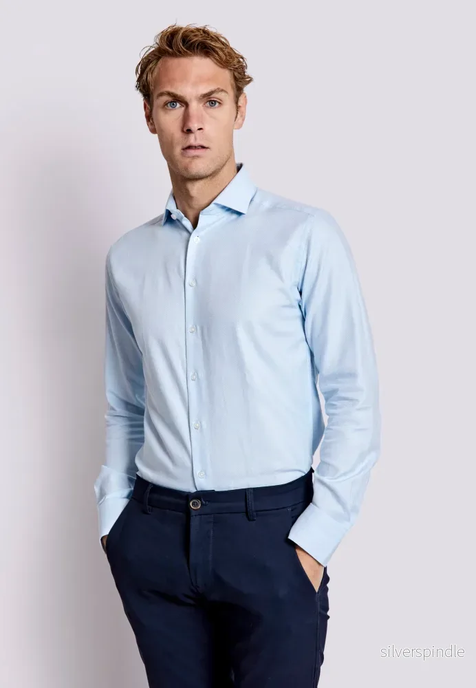 BS Sweeney Slim Fit Skjorta - Light Blue - Bild 3