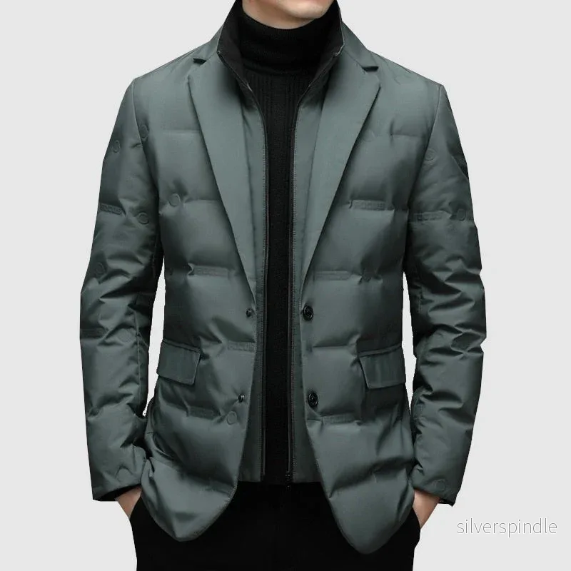 Elegant Vinterjacka för Herr med Quiltad Design och Slim Fit