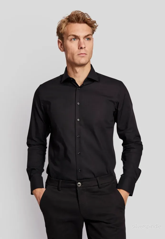BS Miles Slim Fit Skjorta - Black - Bild 3