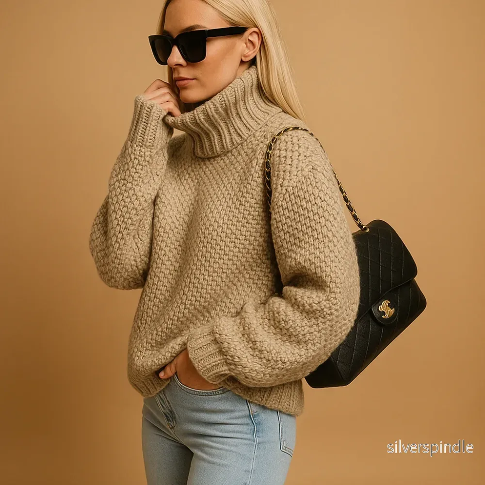 Klassisk Ulltröja för Damer med Chunky Textur | Varm och Bekväm för Höst och Vinter - Bild 2