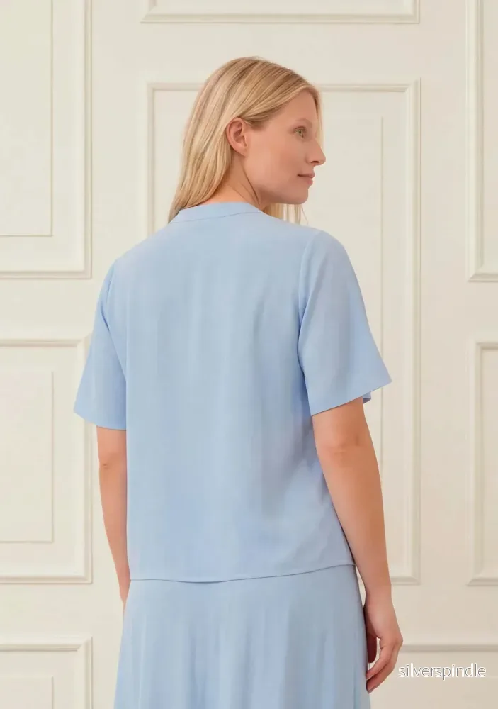 Pearl s/s Blouse - Light blue - Bild 2