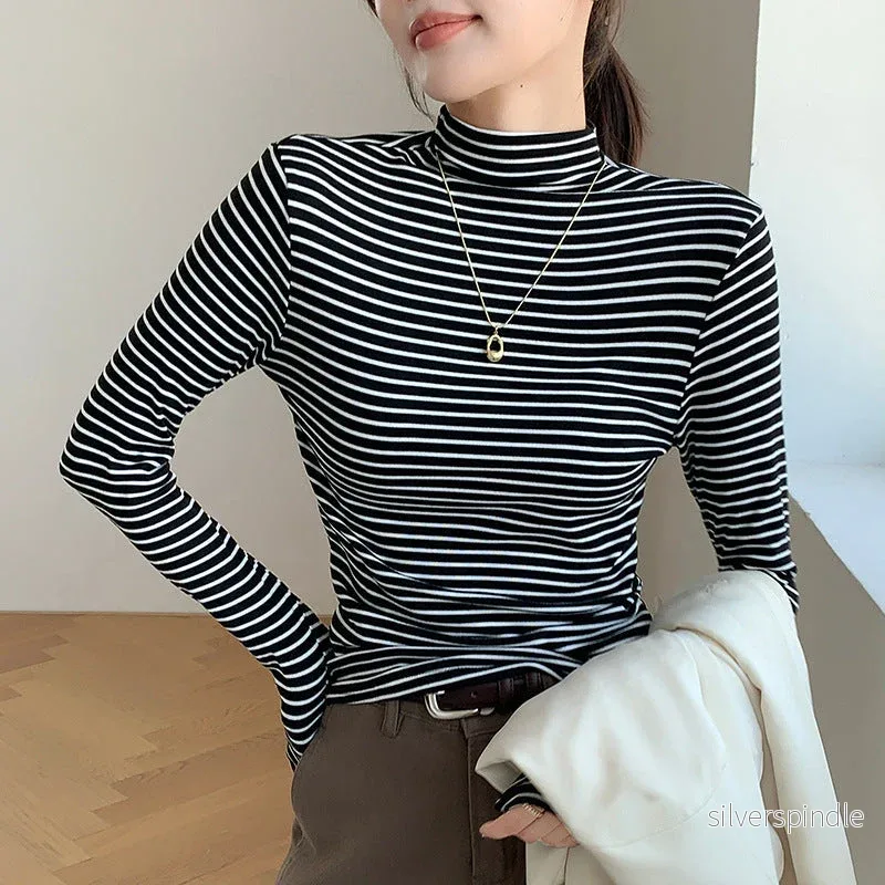 Emily | Elegant Långärmad Tröja med Kritstrecksrand - Bild 2