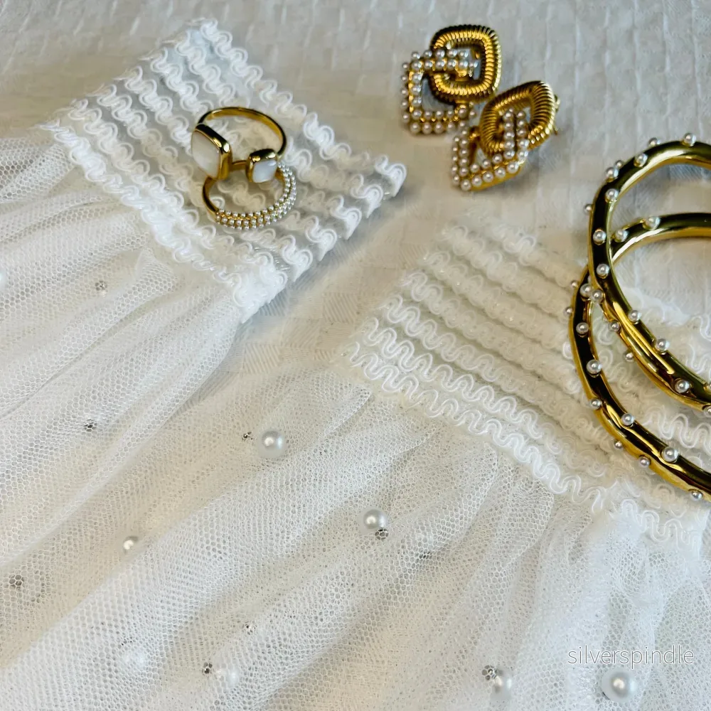 White pearl wrist cuff - Bild 2