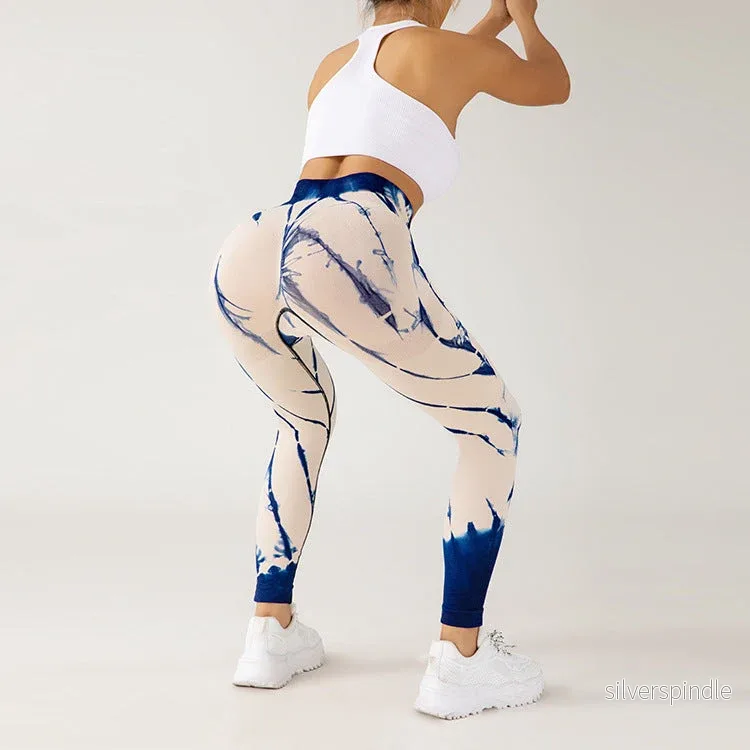 Mason | Sömlösa Högstretchbyxor med Tie Dye-Mönster - Bild 3