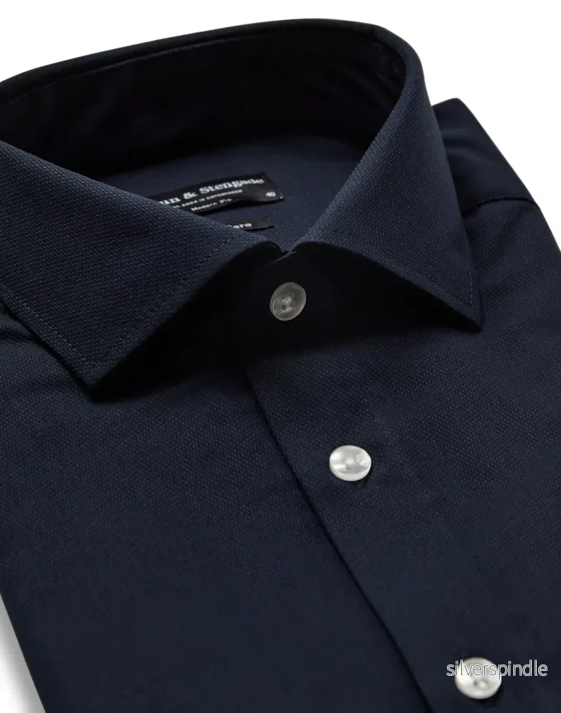 BS Damar Modern Fit Skjorta - Navy - Bild 2