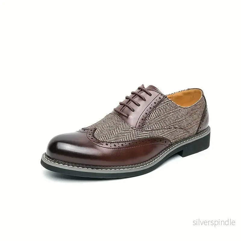 Elegant Oxford Brogues | Tweed Snörskor med Vingspetsdesign | Mångsidiga Skor för Formella och Vardagliga Tillfällen Elegant Oxford Brogues | Tweed Snörskor med Vingspetsdesign | Mångsidiga Skor för Formella och Vardagliga Tillfällen