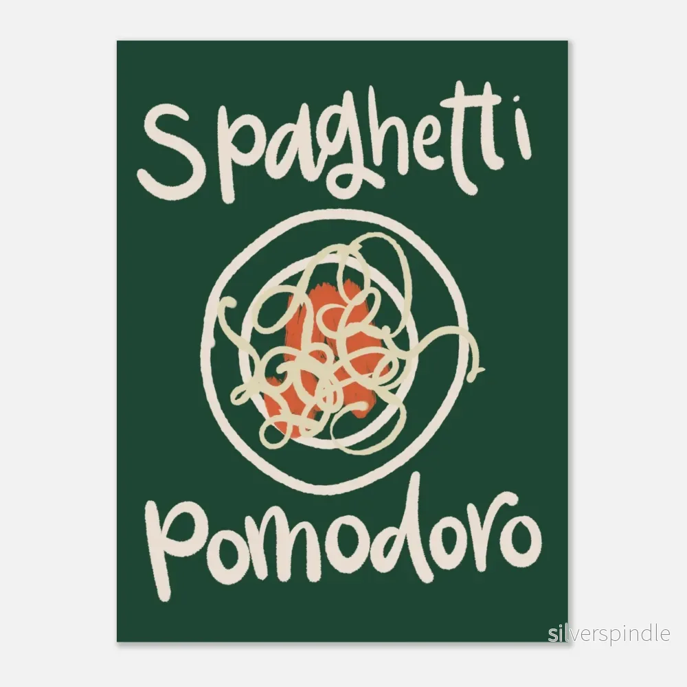 Pastaposter Spaghetti Pomodoro i Mörkgrönt - Bild 3