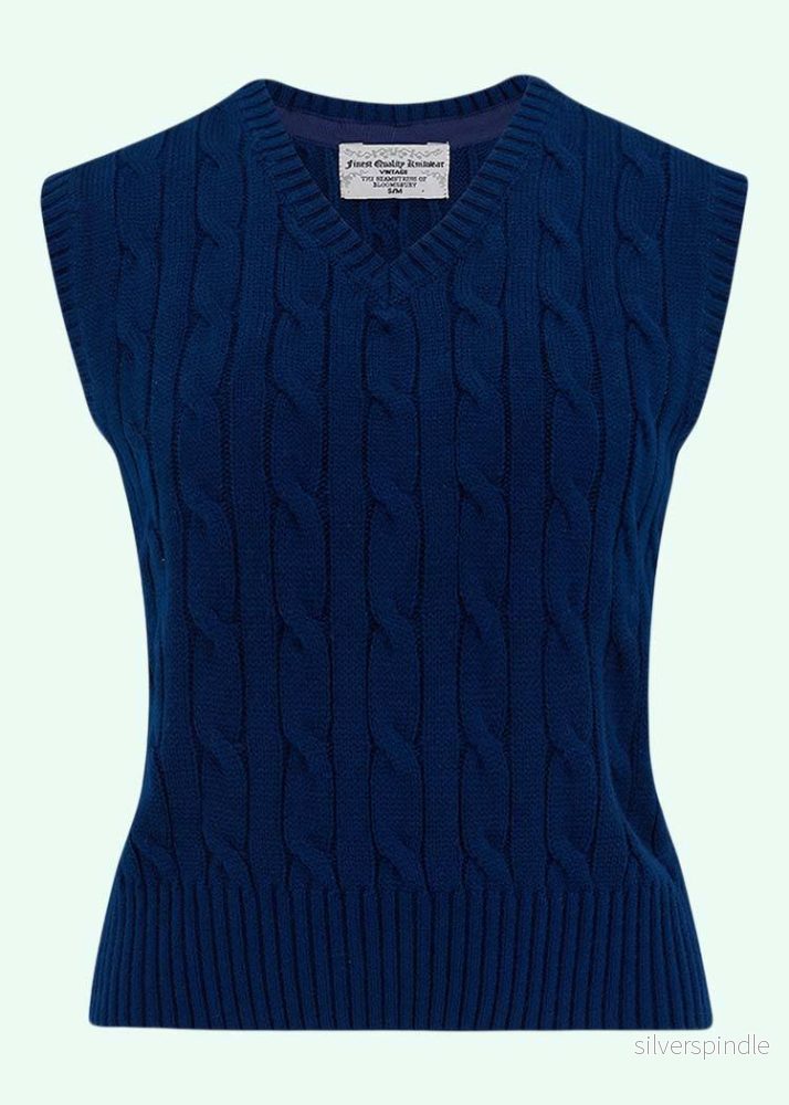 Slipover med twists - marinblått