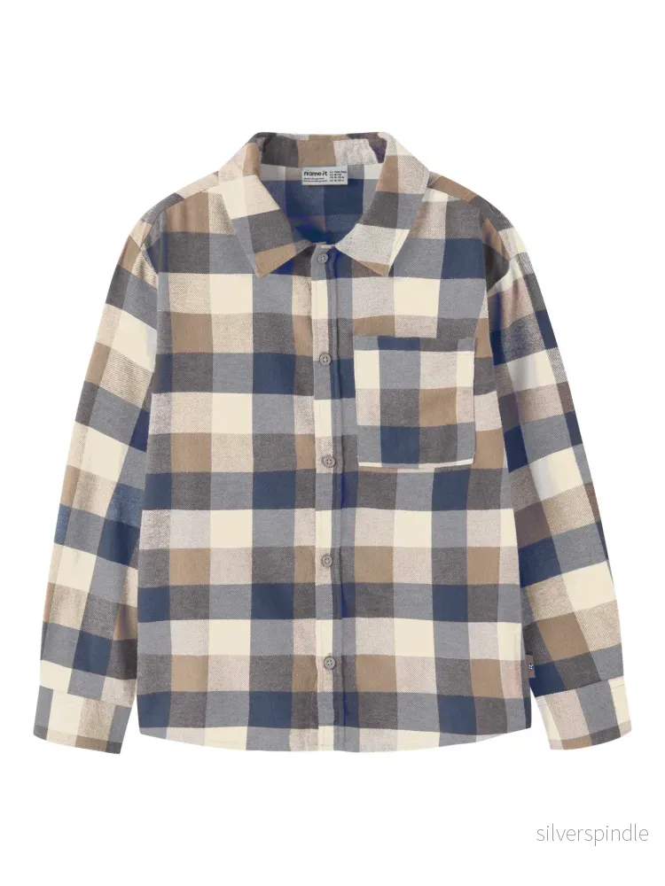 Levin Overshirt Rutig Flanellskjorta Ekologisk Bomull - Bild 2