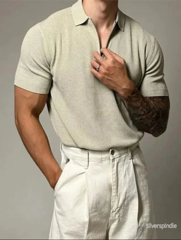 Ethan | Lätt Sommarpiké med Halvlång Dragkedja - Bild 2