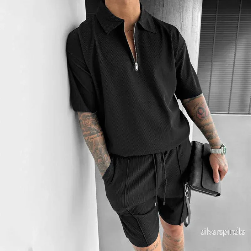 Liam | Sportig Tvådelad Polo och Shorts Set för Vardagsbruk