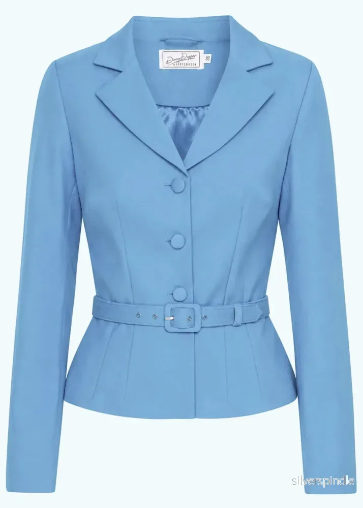 Siri figursydd blazer – ljus himmelsblå Siri figursydd blazer – ljus himmelsblå