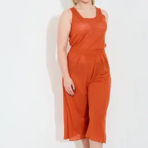 LINEN JUMPSUIT – Orange