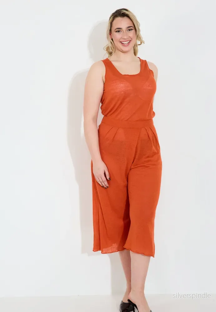 LINEN JUMPSUIT – Orange LINEN JUMPSUIT – Orange