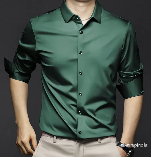 Elegant Slim Fit Skjorta för Män med Andningsbart Tyg | Lättskött Design för Optimal Komfort - Bild 3