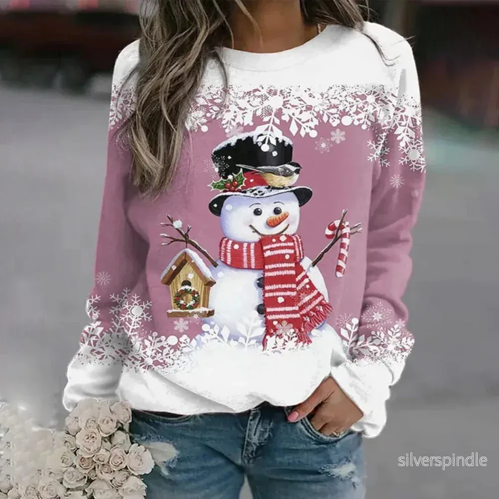 Jultröja | Snögubbe Grafik med Mjuk Stickning | Bekväm Vintertröja för Festlig Stil - Bild 3