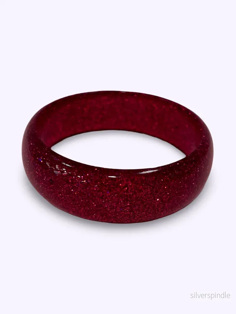 Armband i vintagestil - magenta glitter