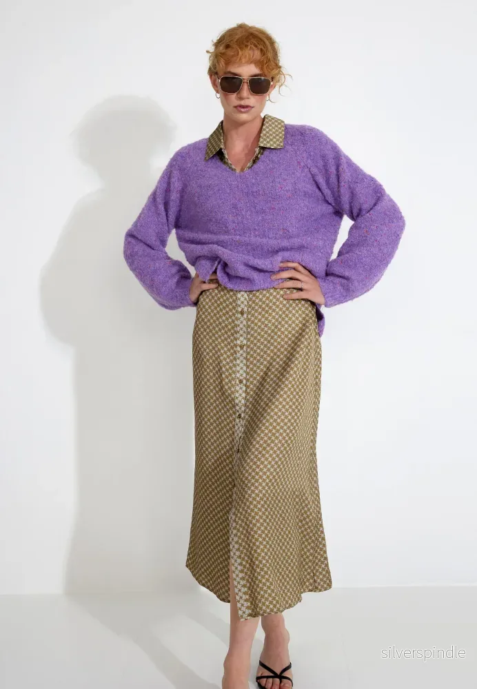 PULLOVER TRÖJA - Royal lilac melange