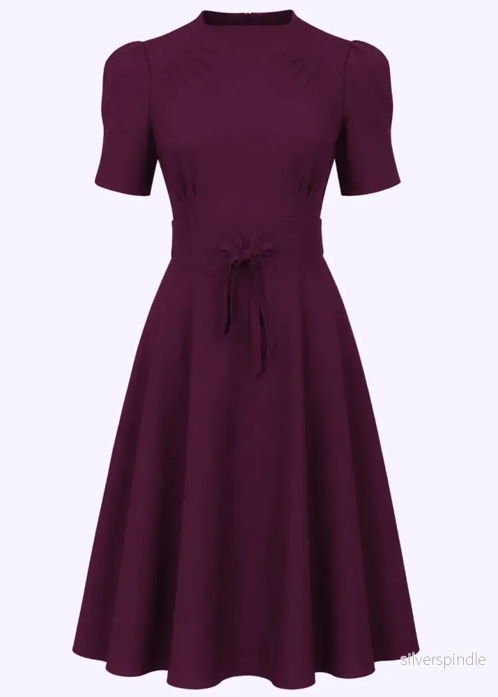 Stanwyck 1940-talsklänning – aubergine Stanwyck 1940-talsklänning – aubergine