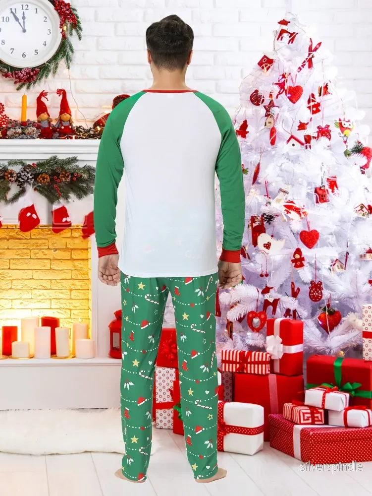 Familjepyjamas | Julpyjamas i Grön med Glad Julgransdesign | Bekväm och Mysig för Familjeminnen - Bild 2