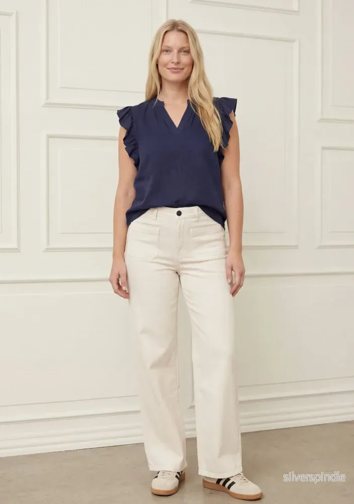 Pearl Flounce Top - Navy - Bild 2
