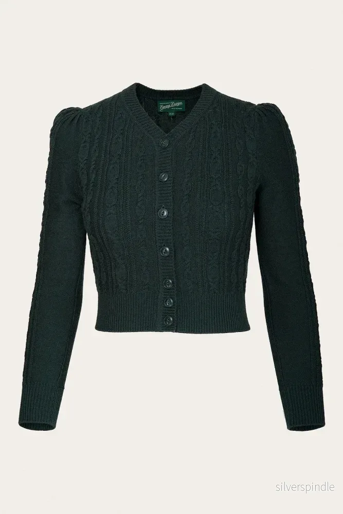 Ice Skater Cardigan - Bottle Green - Bild 2
