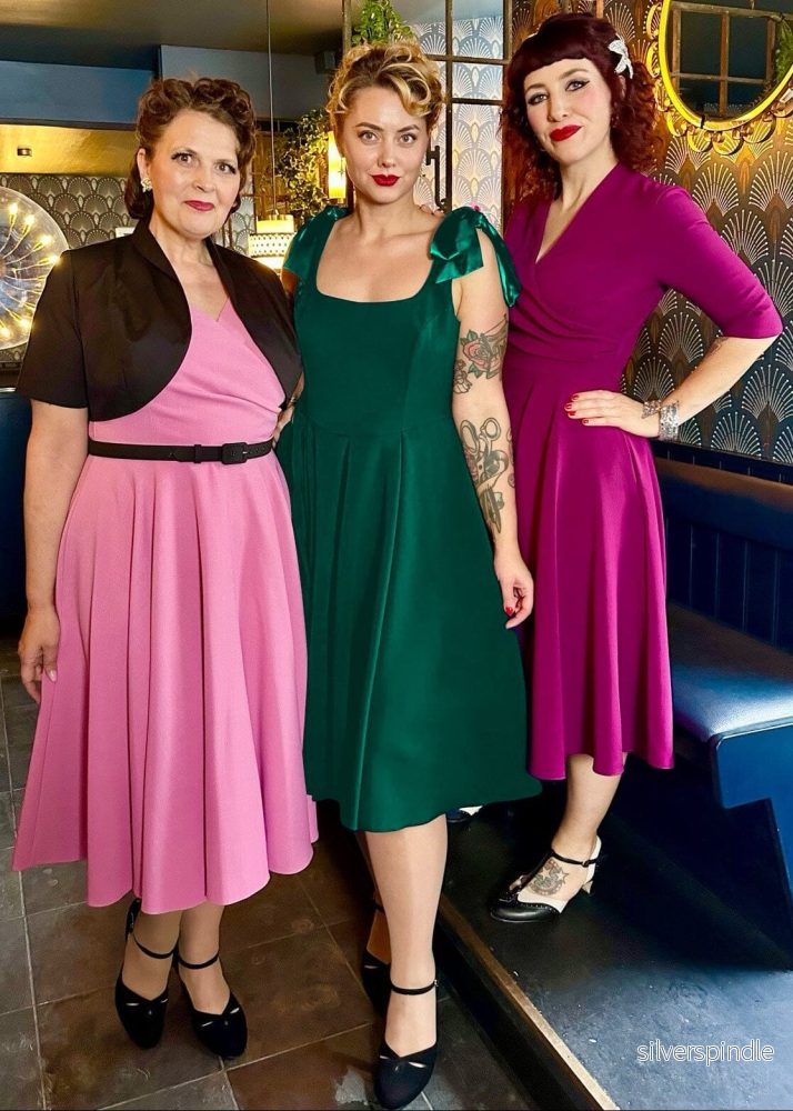 1950-tals Josephine midi klänning - grönt - Bild 2