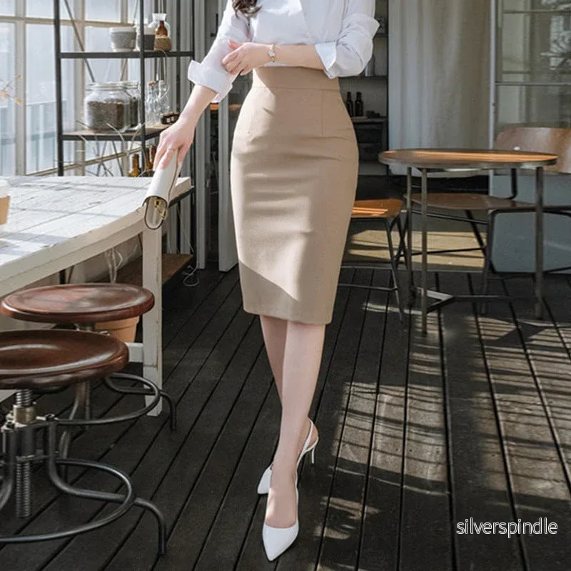 Sophia | Elegant Hög Midja Kontorskjol Med Strömlinjeformad Design - Bild 2