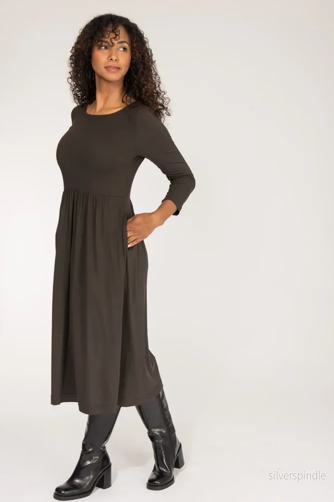 Ideal midi jersey dress - Chocolate brown - Bild 3
