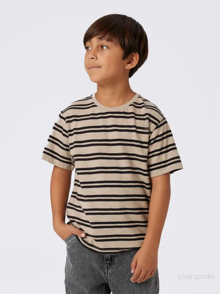 Randig T-shirt Svart / Beige - Bild 3