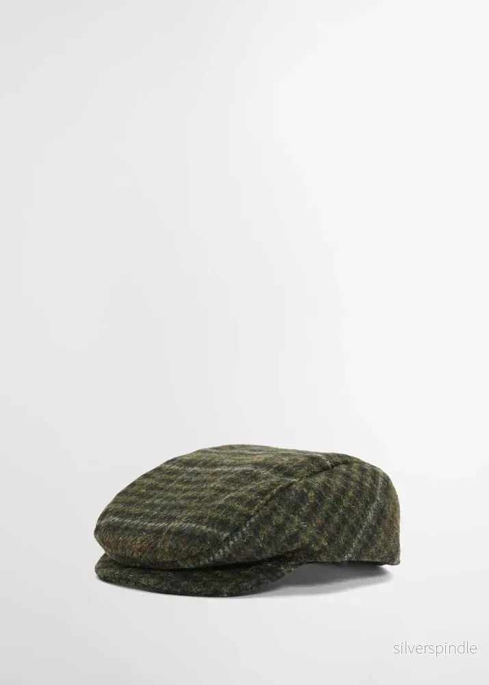 Barbour Wilkin Dog Flat Cap Olive Check - Bild 3